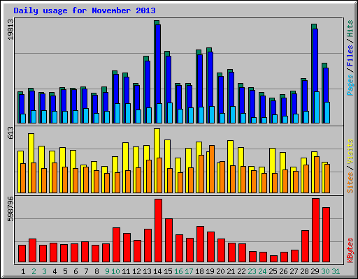 Daily usage for November 2013