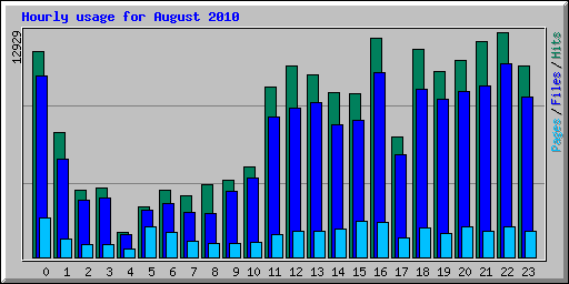 Hourly usage for August 2010