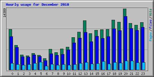 Hourly usage for December 2010