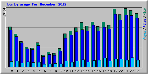 Hourly usage for December 2012