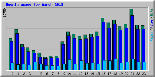 Hourly usage for March 2013