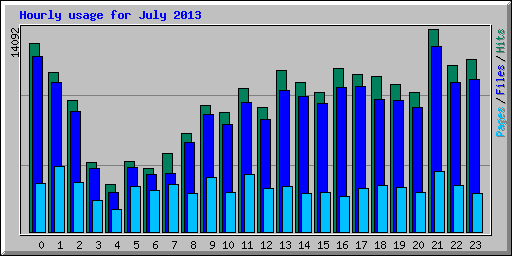 Hourly usage for July 2013