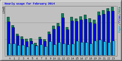 Hourly usage for February 2014