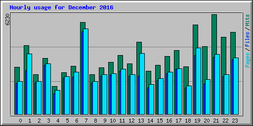 Hourly usage for December 2016